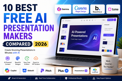 Best free AI presentation maker comparison featuring Gamma, Canva Magic Design, Beautiful.ai, Tome, and Microsoft Copilot in 2026.