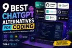 Best ChatGPT alternatives for coding in 2026 featuring Claude, GitHub Copilot, Cursor, Gemini Code Assist, and Codeium.